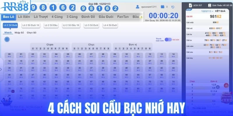 Bí Quyết Soi Cầu Bạc Nhớ Chuẩn Xác Cho Hội Viên RR88 4 Tổng hợp 4 cách soi cầu bạc nhớ hay